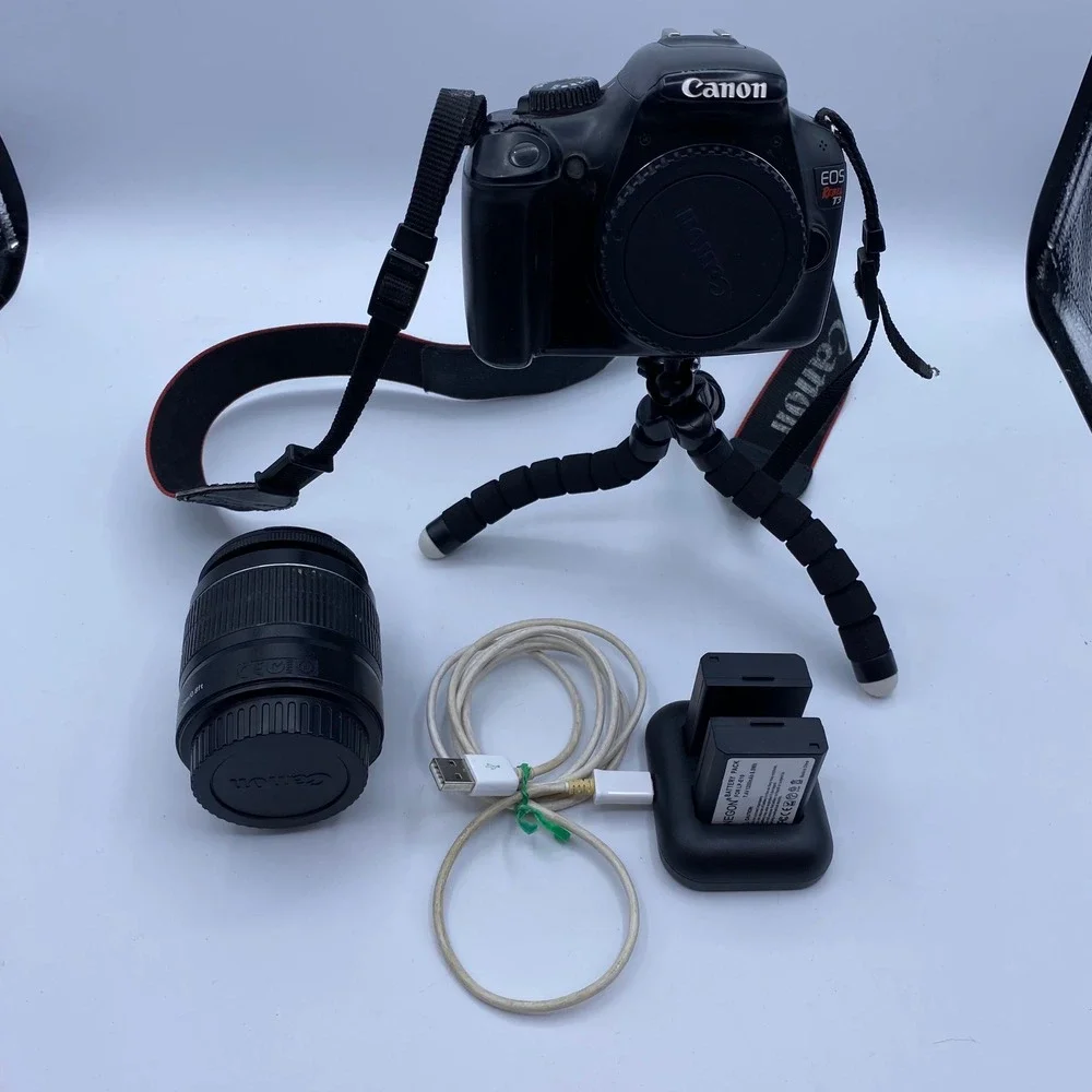 Canon EOS Rebel T3 DSLR Camera Kit 18-55mm Lens 64GB SD Backpack Bundle Black